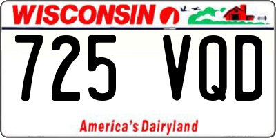 WI license plate 725VQD