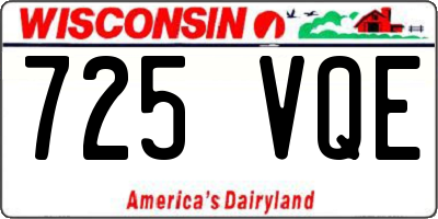 WI license plate 725VQE