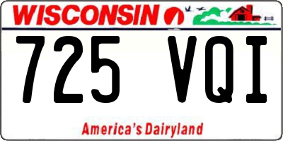 WI license plate 725VQI
