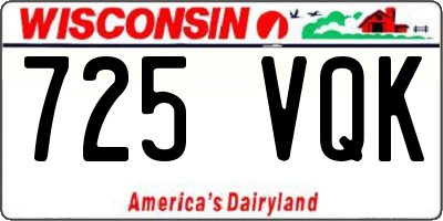 WI license plate 725VQK