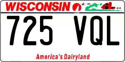 WI license plate 725VQL