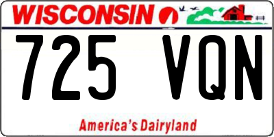 WI license plate 725VQN