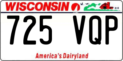 WI license plate 725VQP