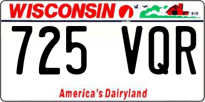 WI license plate 725VQR