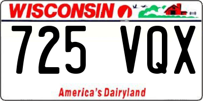 WI license plate 725VQX
