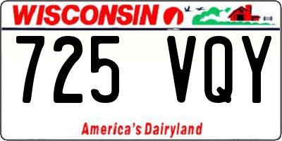 WI license plate 725VQY