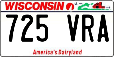 WI license plate 725VRA
