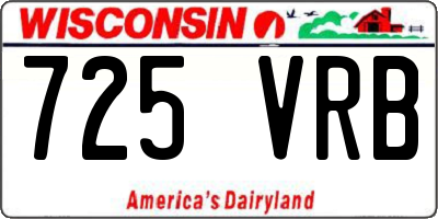 WI license plate 725VRB