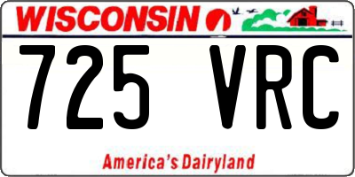 WI license plate 725VRC