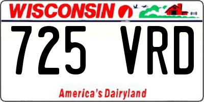 WI license plate 725VRD