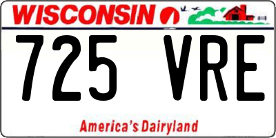 WI license plate 725VRE