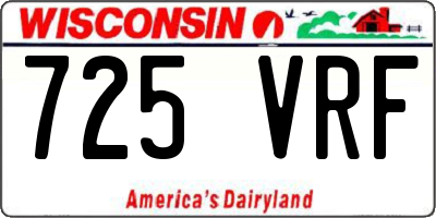 WI license plate 725VRF