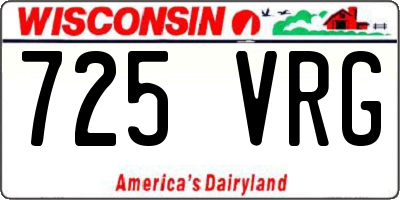 WI license plate 725VRG