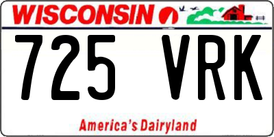 WI license plate 725VRK