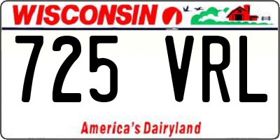 WI license plate 725VRL