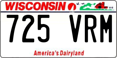 WI license plate 725VRM
