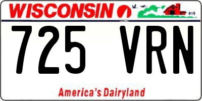 WI license plate 725VRN