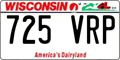 WI license plate 725VRP