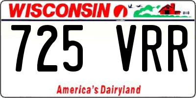 WI license plate 725VRR