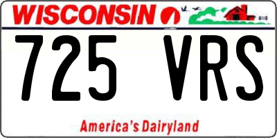 WI license plate 725VRS