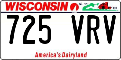 WI license plate 725VRV