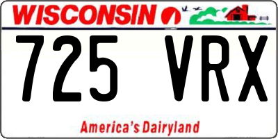 WI license plate 725VRX