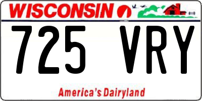 WI license plate 725VRY