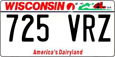 WI license plate 725VRZ