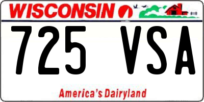 WI license plate 725VSA