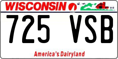 WI license plate 725VSB
