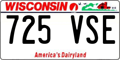 WI license plate 725VSE
