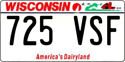 WI license plate 725VSF