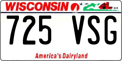 WI license plate 725VSG