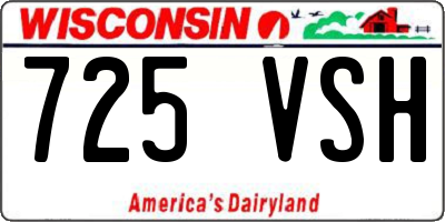 WI license plate 725VSH
