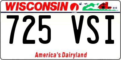 WI license plate 725VSI