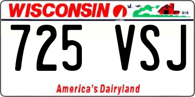 WI license plate 725VSJ