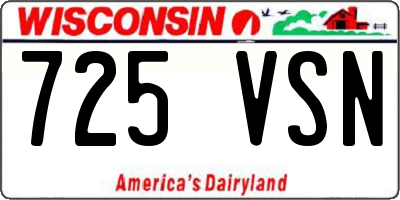 WI license plate 725VSN