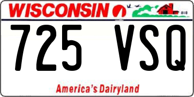 WI license plate 725VSQ