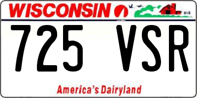 WI license plate 725VSR