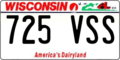 WI license plate 725VSS