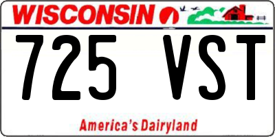 WI license plate 725VST