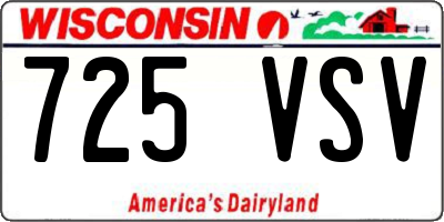 WI license plate 725VSV