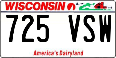 WI license plate 725VSW
