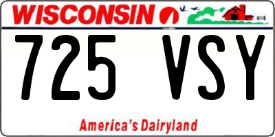 WI license plate 725VSY