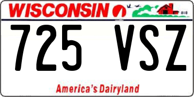WI license plate 725VSZ