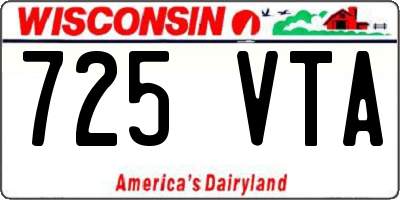 WI license plate 725VTA