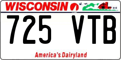 WI license plate 725VTB