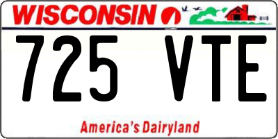 WI license plate 725VTE
