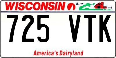 WI license plate 725VTK