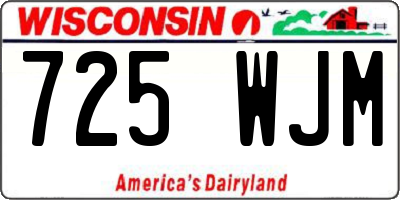 WI license plate 725WJM